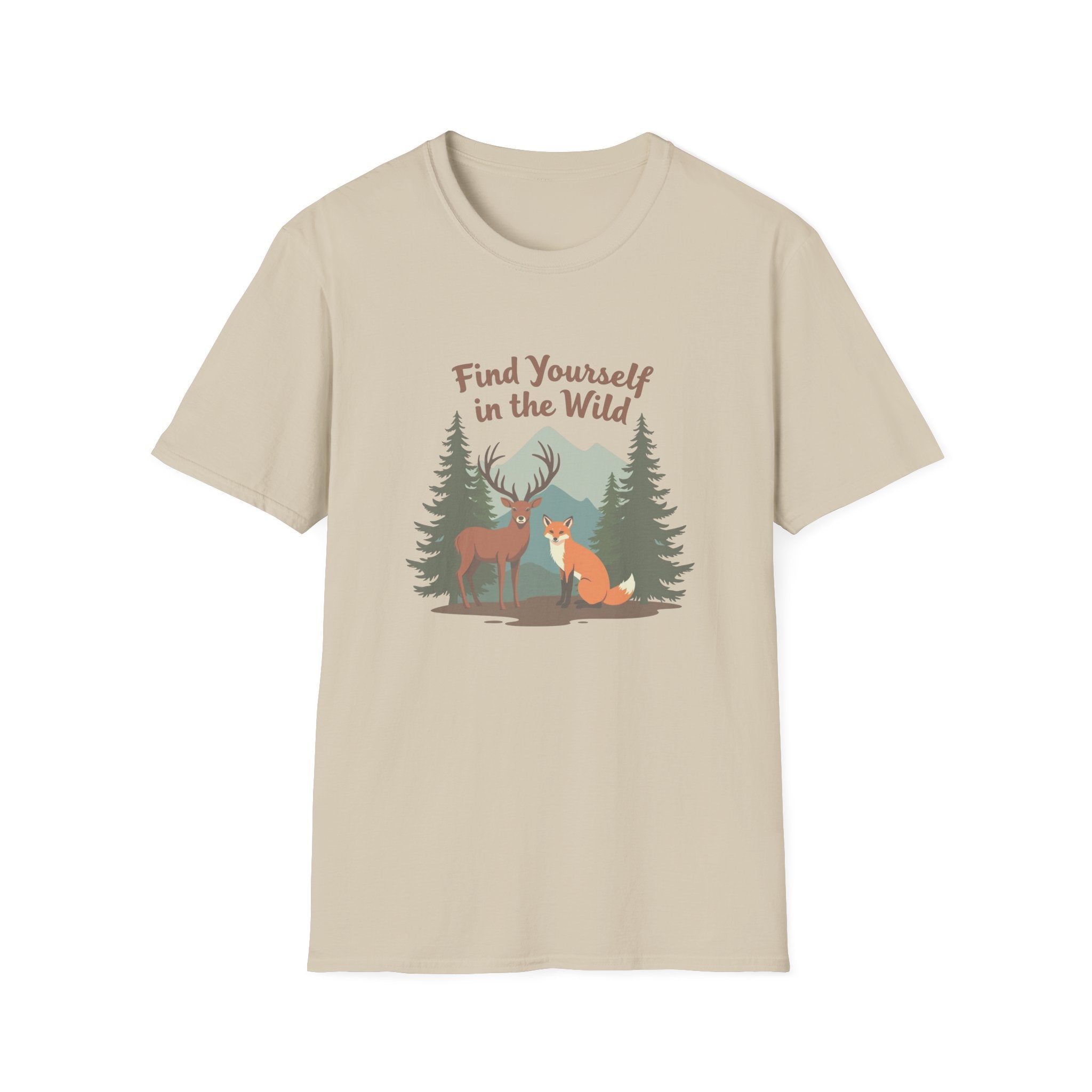 Find Yourself in the Wild | Deer and Fox Forest Adventure T-Shirt