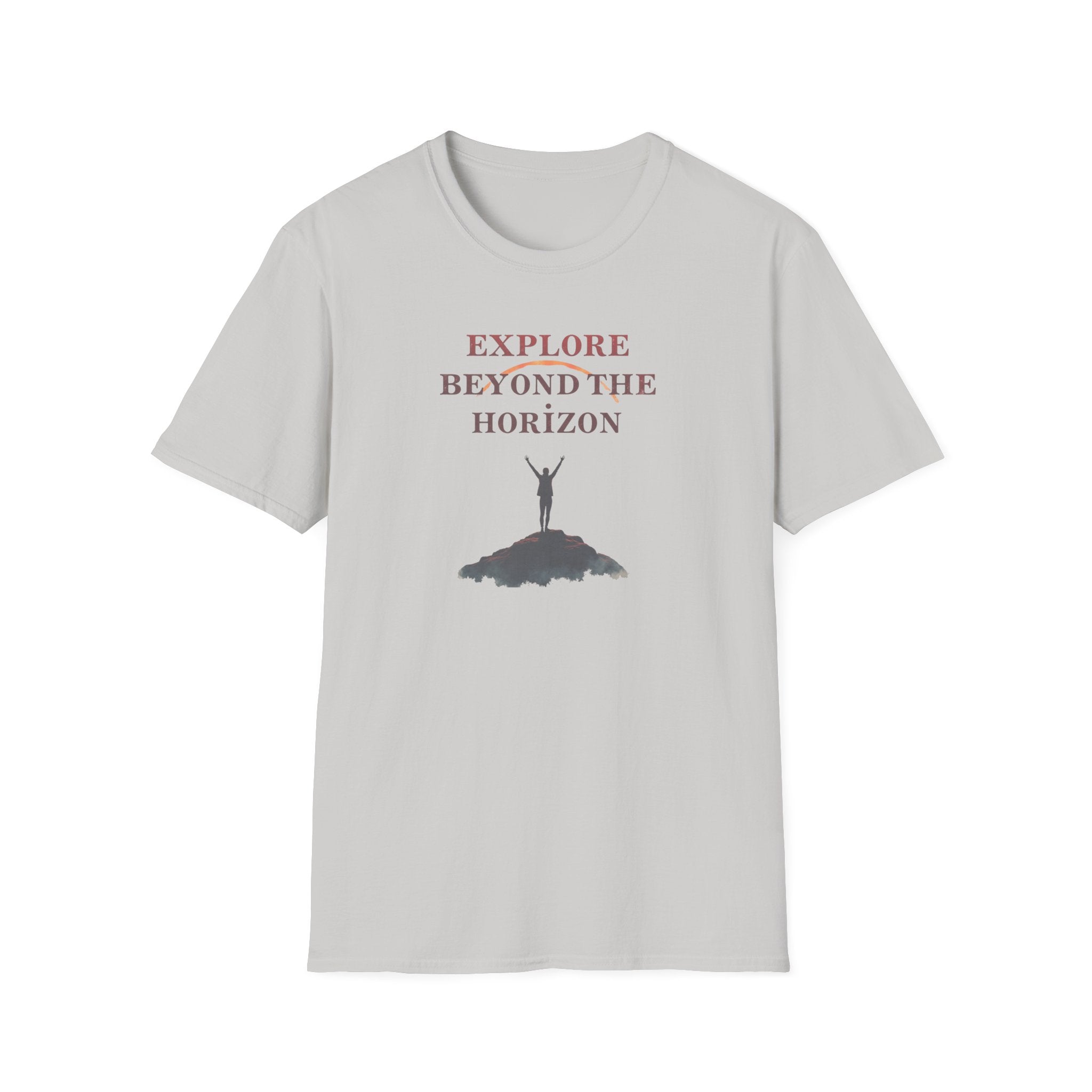 Explore Beyond the Horizon T-Shirt | Mountain Silhouette Typography
