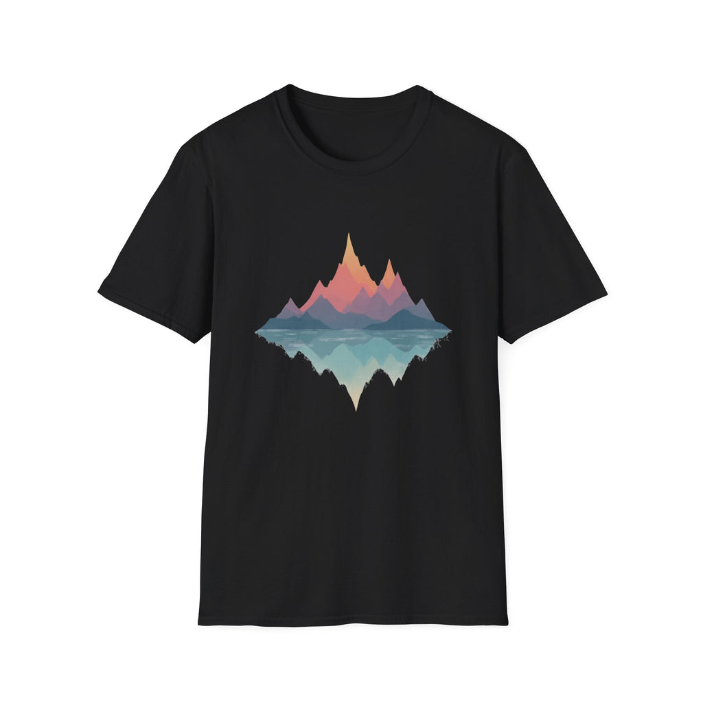 Retro Peaks Reflection T-Shirt | Minimal Nature Tee