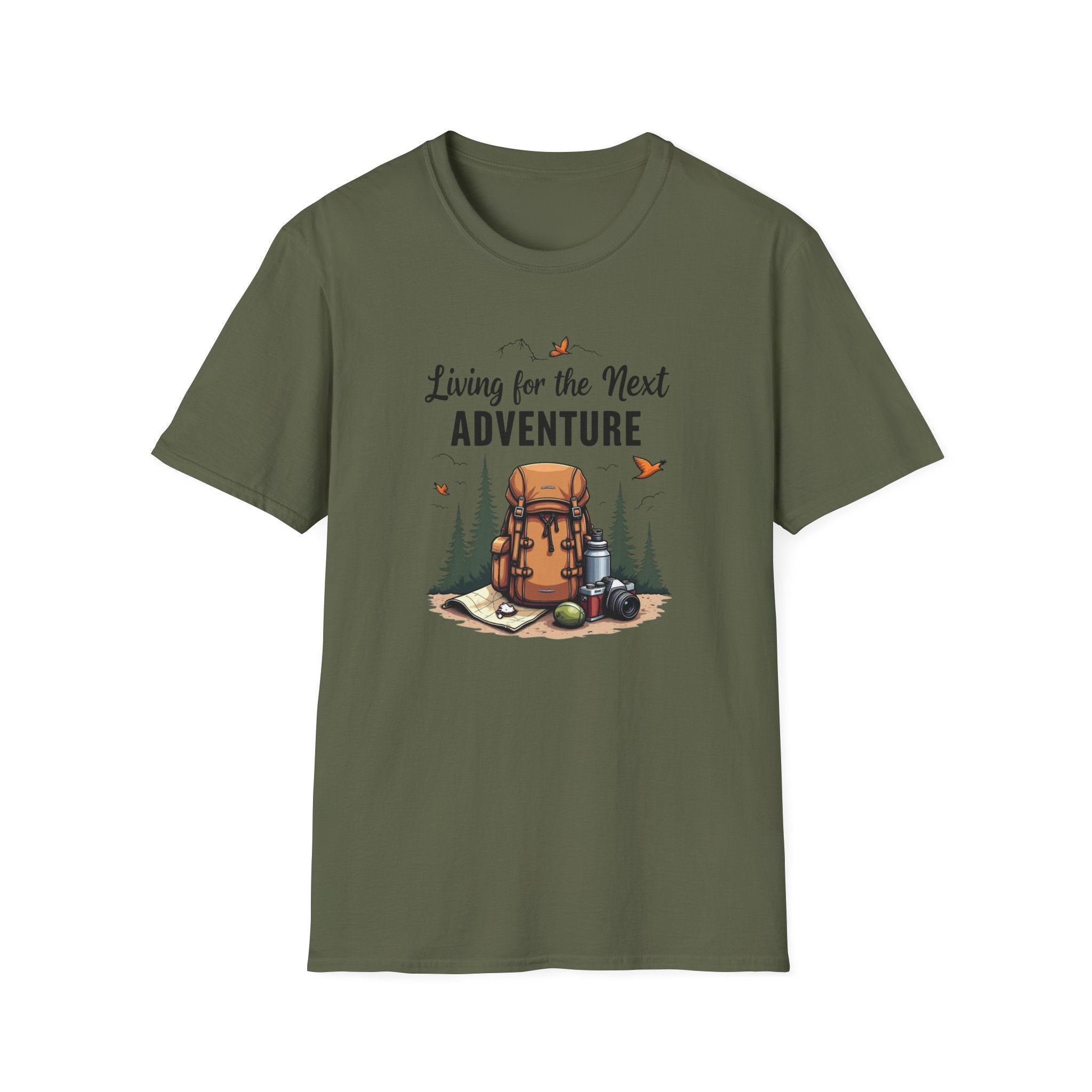 Living for the Next Adventure T-Shirt | Hiking Backpack Design