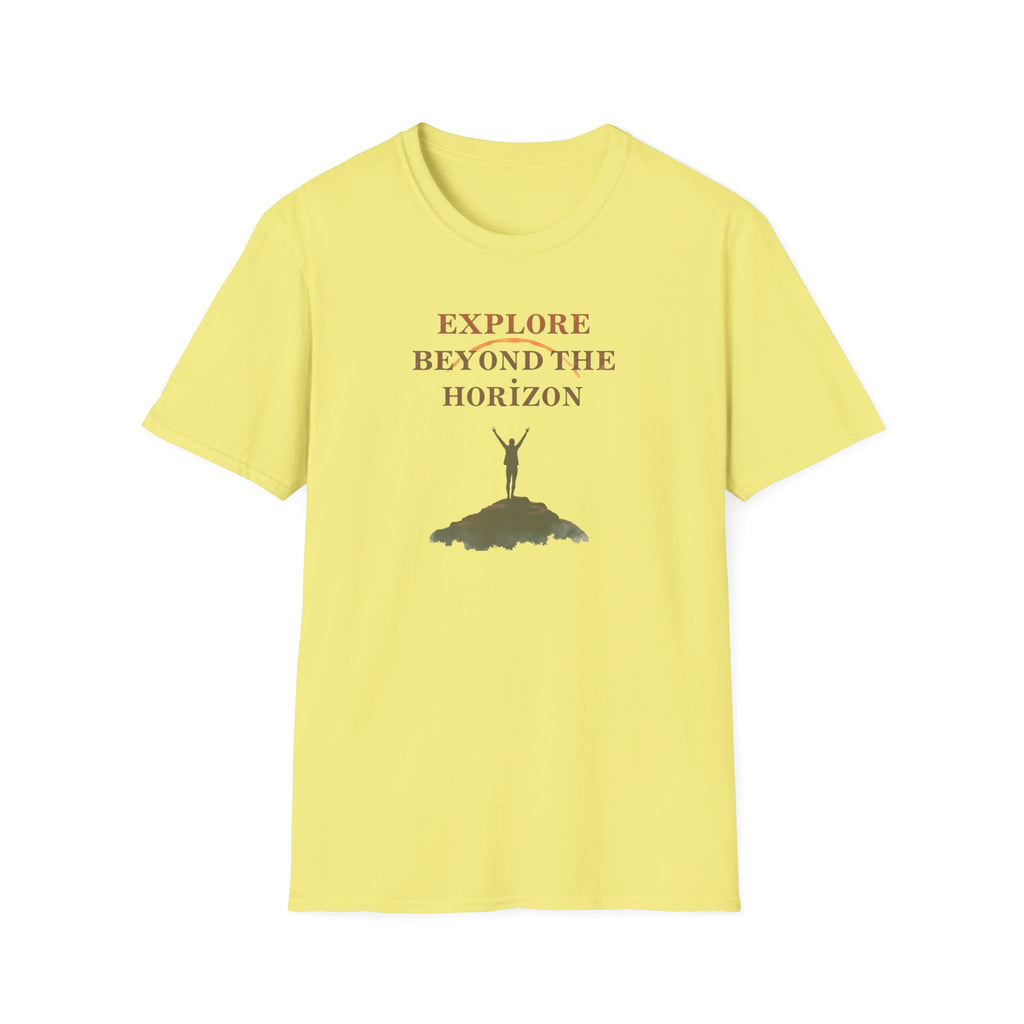 Explore Beyond the Horizon T-Shirt | Mountain Silhouette Typography