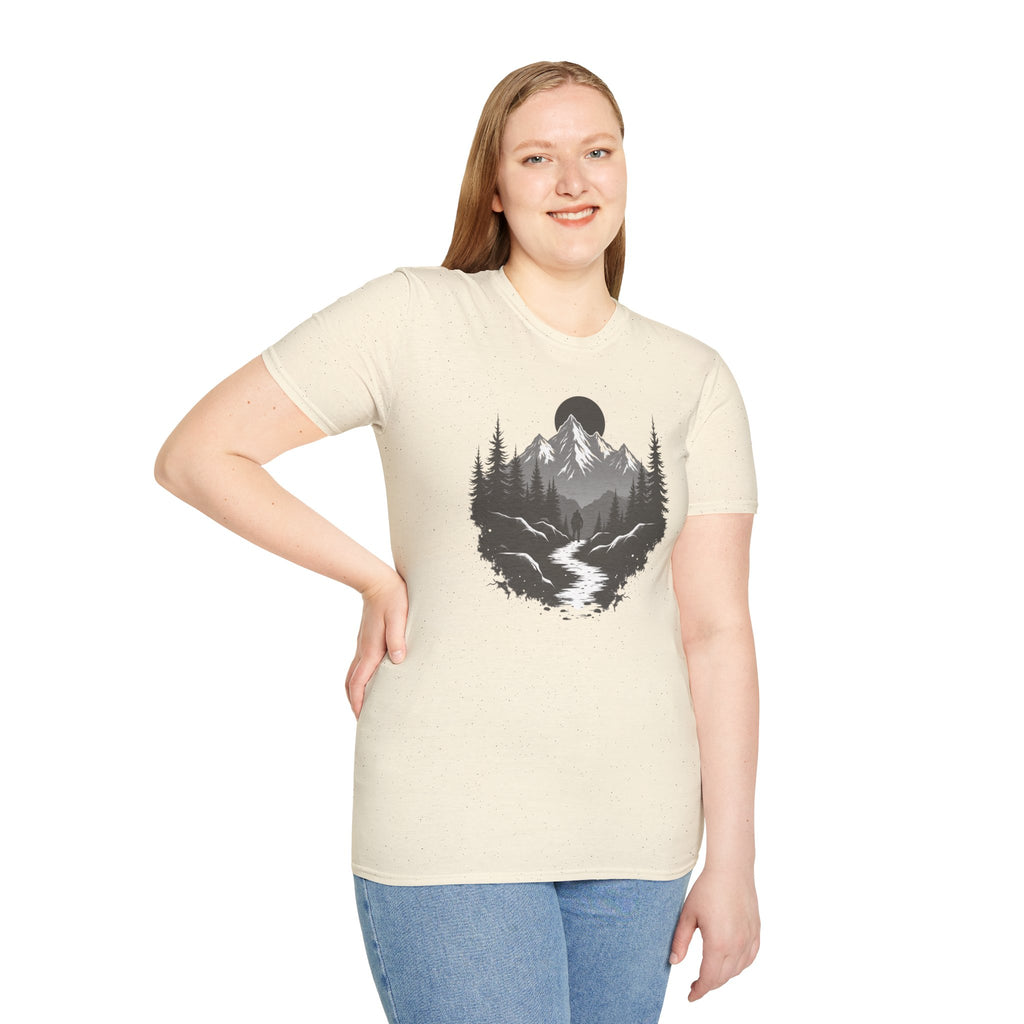 Mountain Landscape T-Shirt | Forest River Night Scene