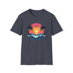 Tropical Sunset Palm Trees T-Shirt | Beach Wave Sun Scene