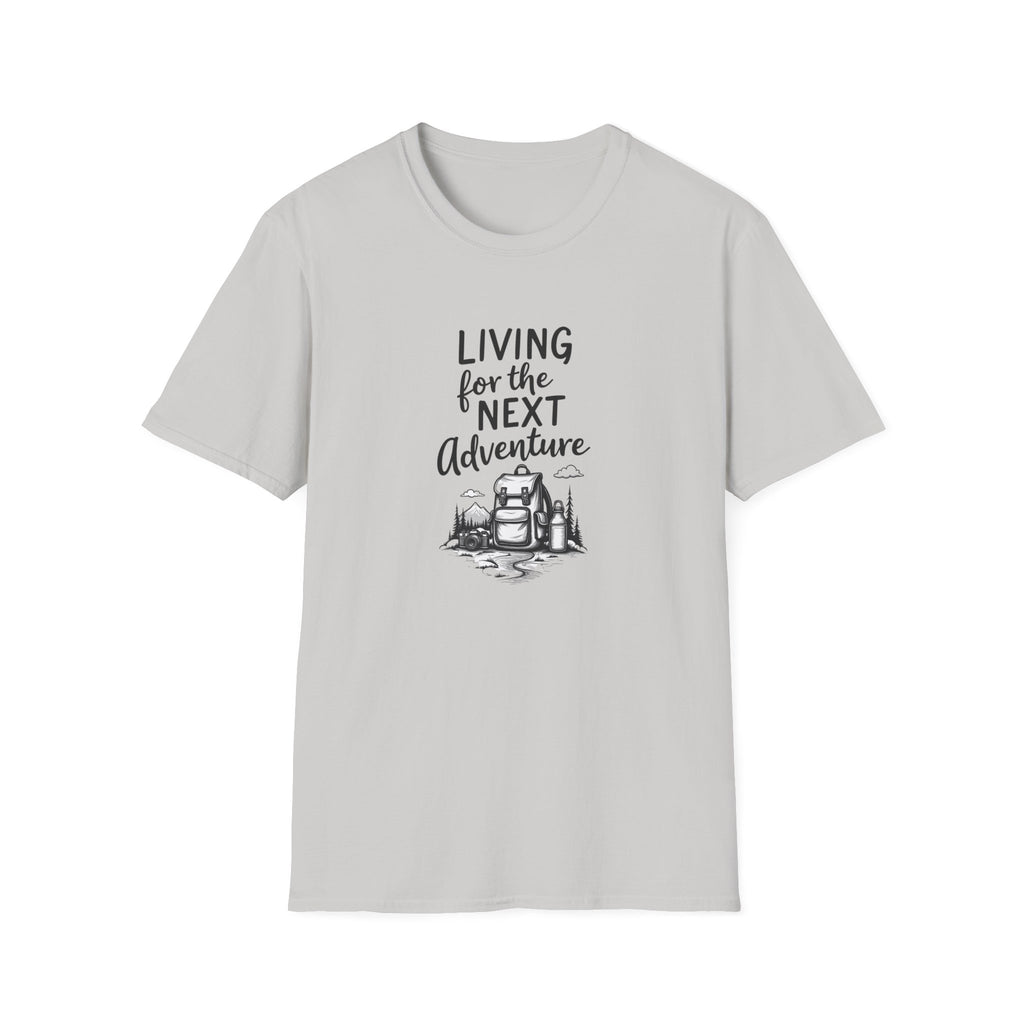 Living for the Next Adventure T-Shirt | Backpack Camping Illustration