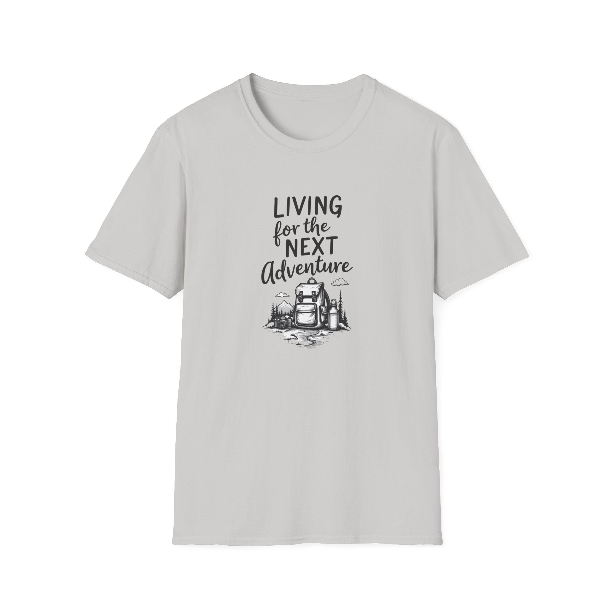 Living for the Next Adventure T-Shirt | Backpack Camping Illustration