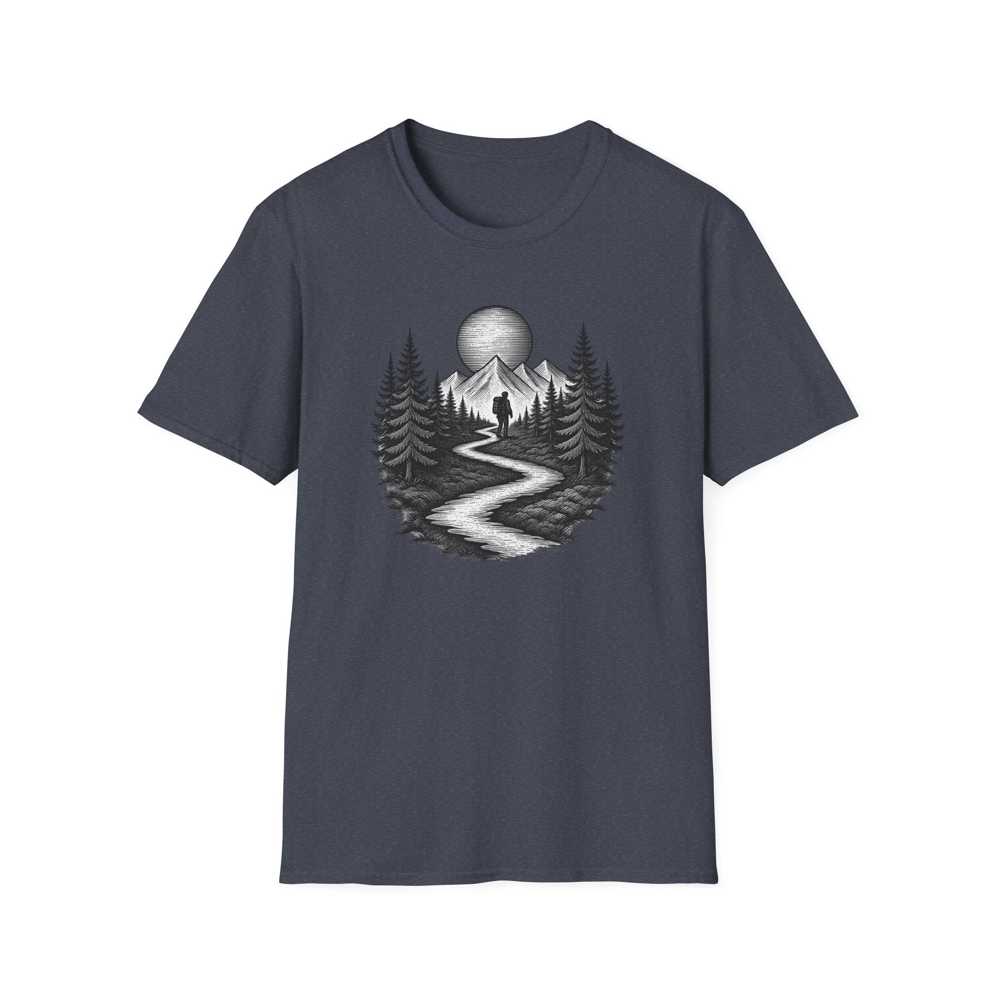 Mountain Path Forest Shirt Etched | Hiking Nature Graphic Tee