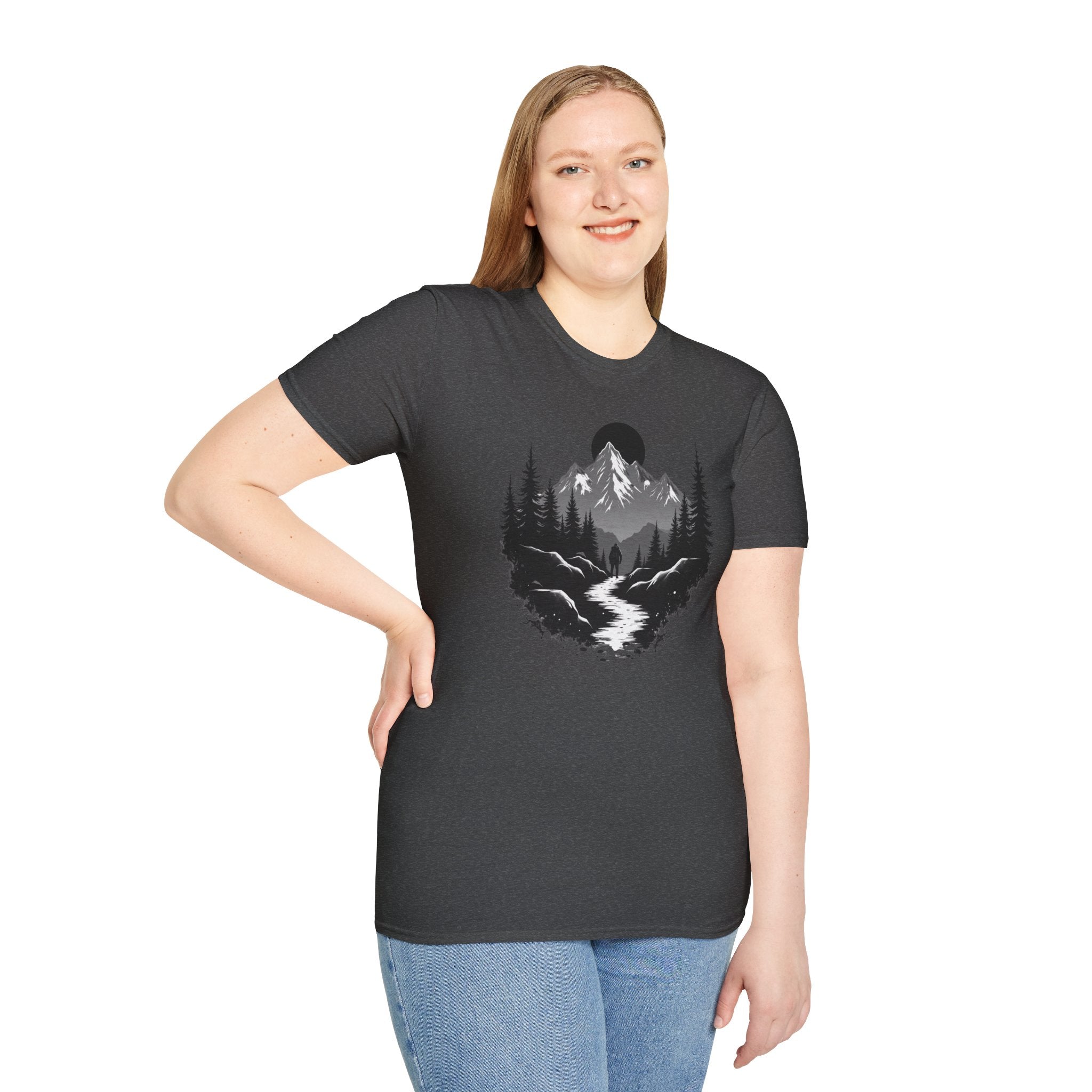 Mountain Landscape T-Shirt | Forest River Night Scene