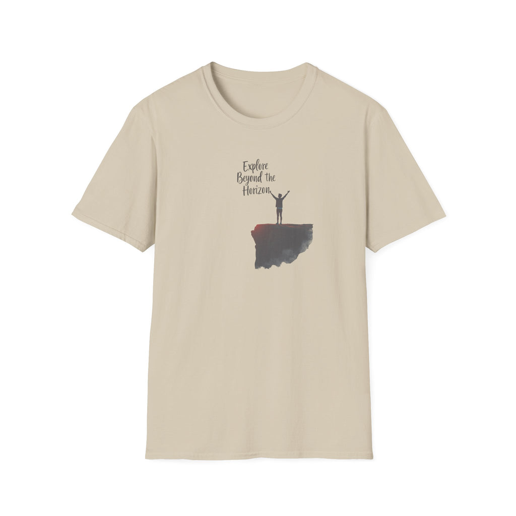 Explore Beyond the Horizon T-Shirt | Sunset Silhouette Adventure