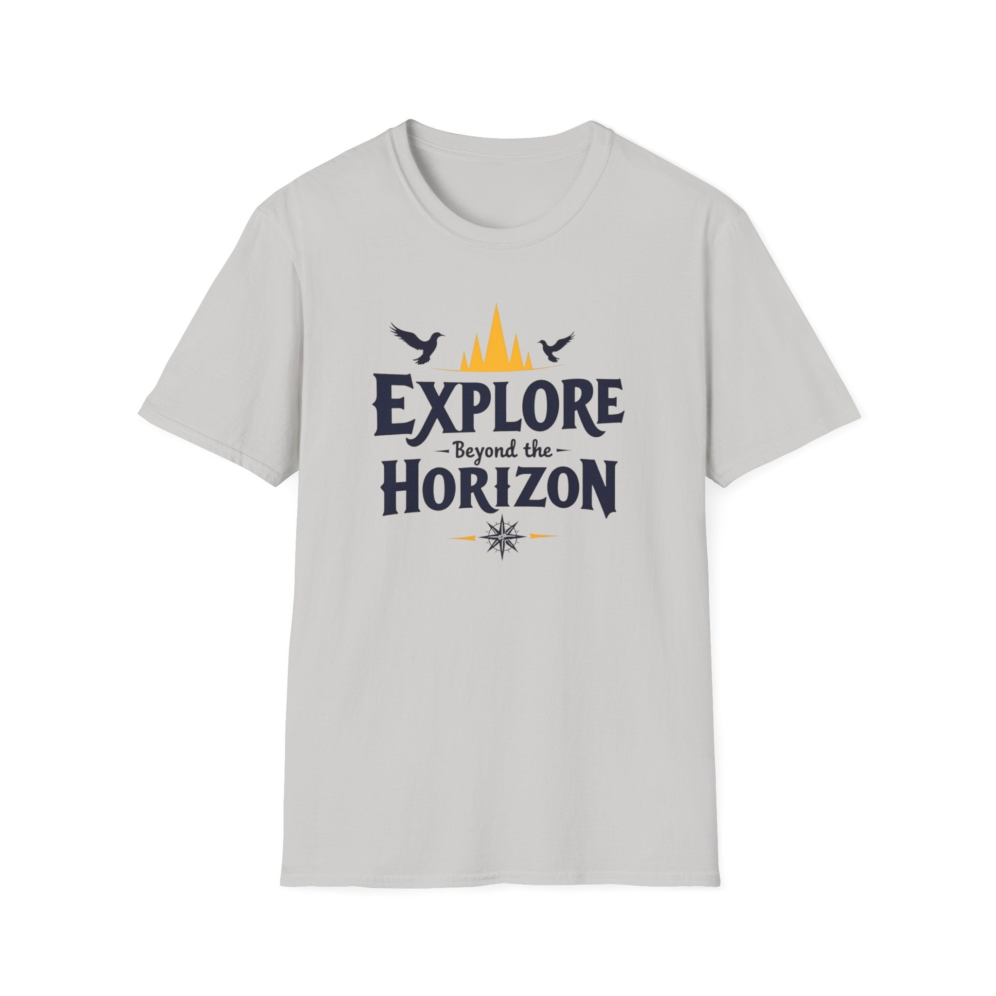 Explore Beyond the Horizon T-Shirt | Adventure Mountains Compass