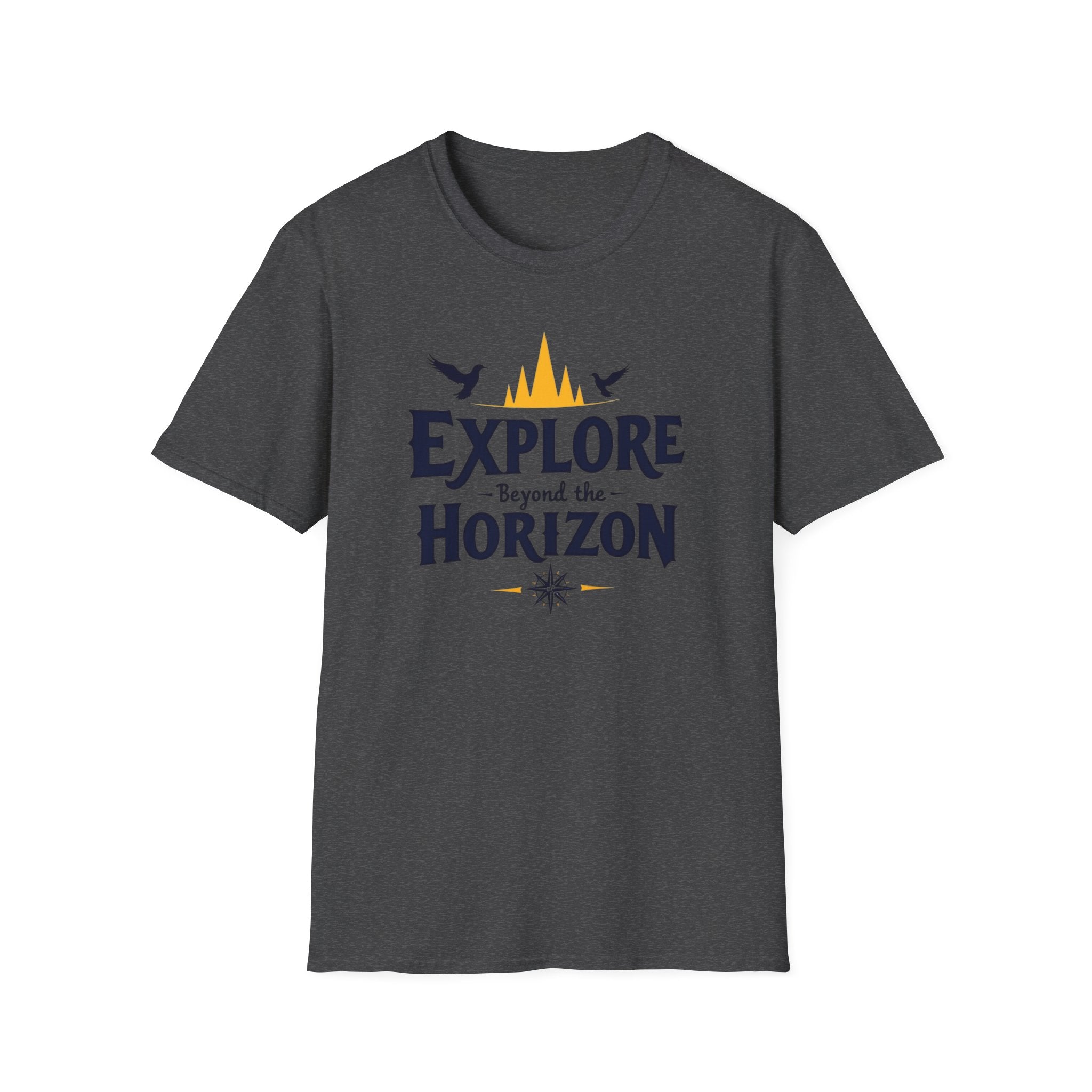 Explore Beyond the Horizon T-Shirt | Adventure Mountains Compass