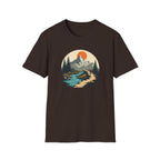 Mountain River Scene T-Shirt | Hiking Nature Graphic
