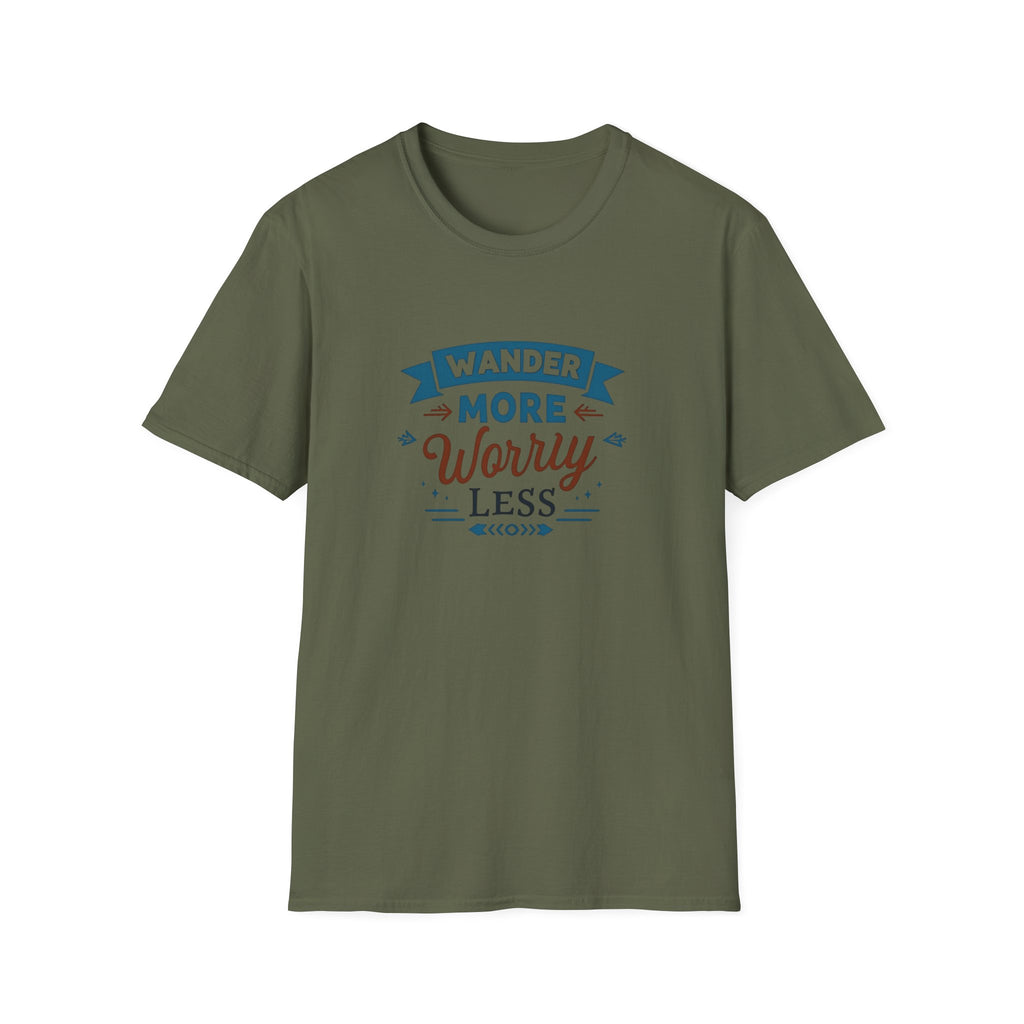 Wander More Worry Less T-Shirt | Travel Quote Tee