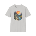 Hiker on Mountain Trail T-Shirt | Sunset Peak Nature Scene