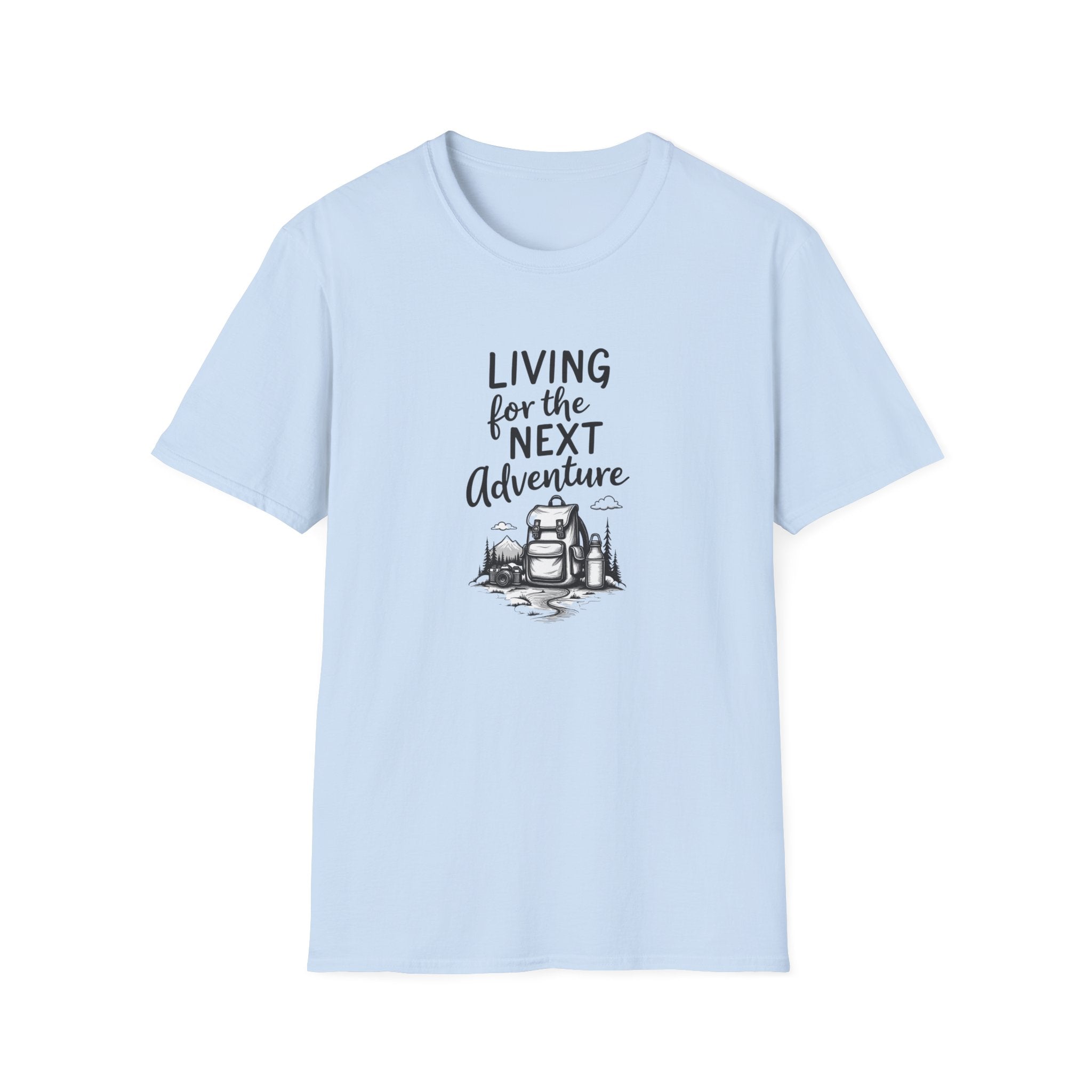 Living for the Next Adventure T-Shirt | Backpack Camping Illustration