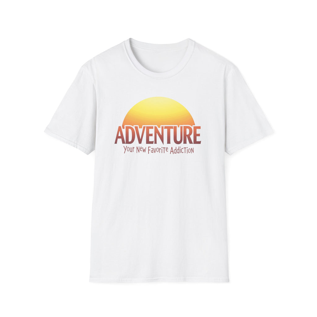 Adventure Your New Favorite Addiction Retro Horizon Typography T-Shirt