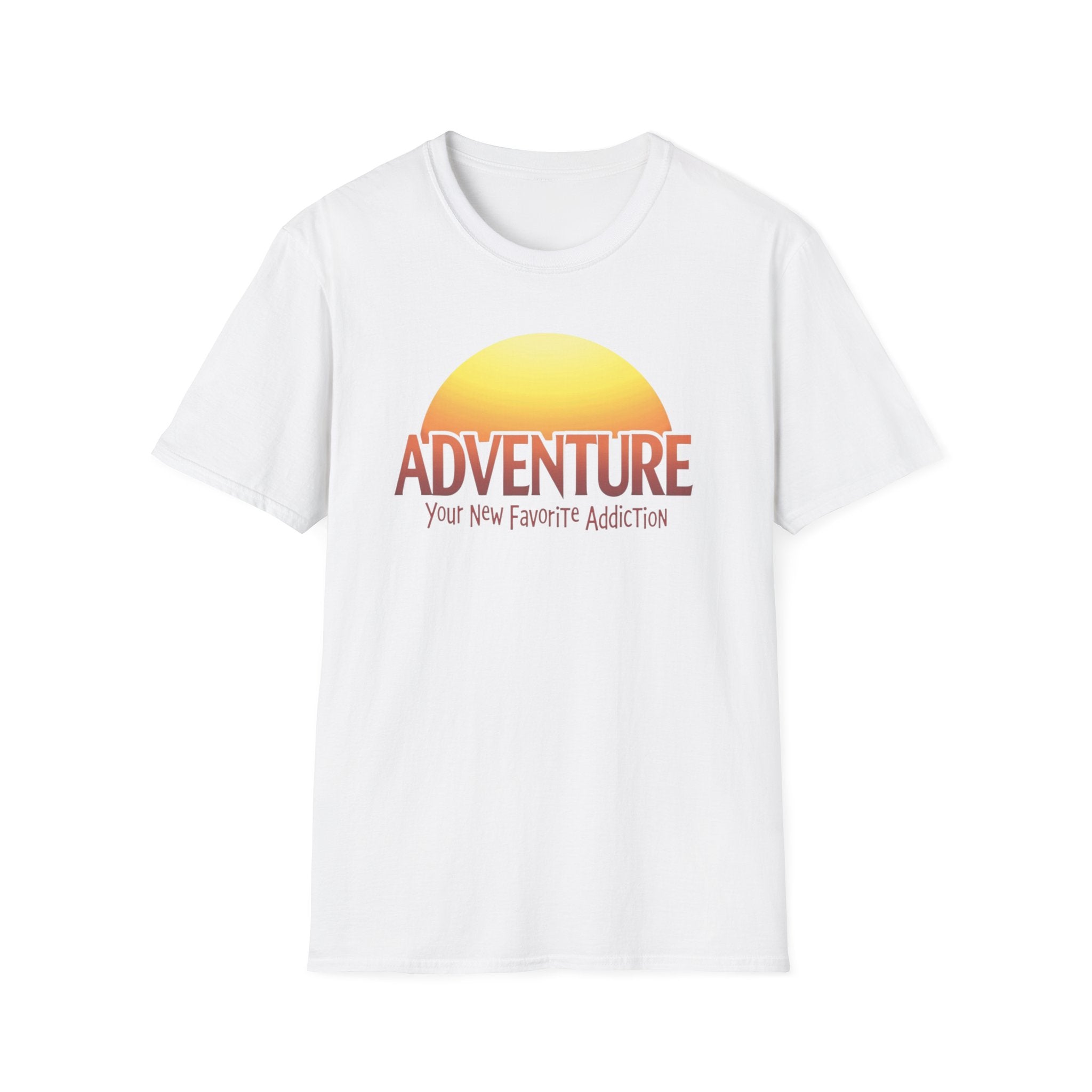 Adventure Your New Favorite Addiction Retro Horizon Typography T-Shirt