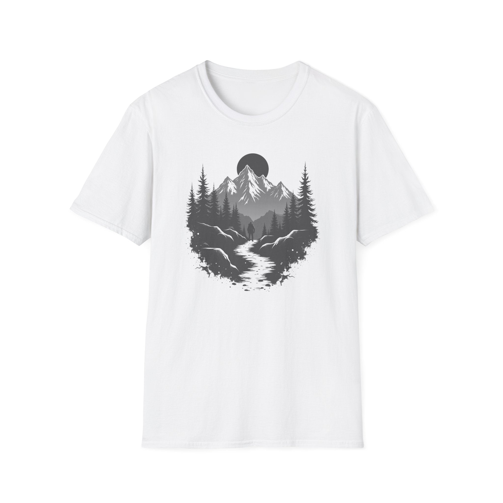 Mountain Landscape T-Shirt | Forest River Night Scene