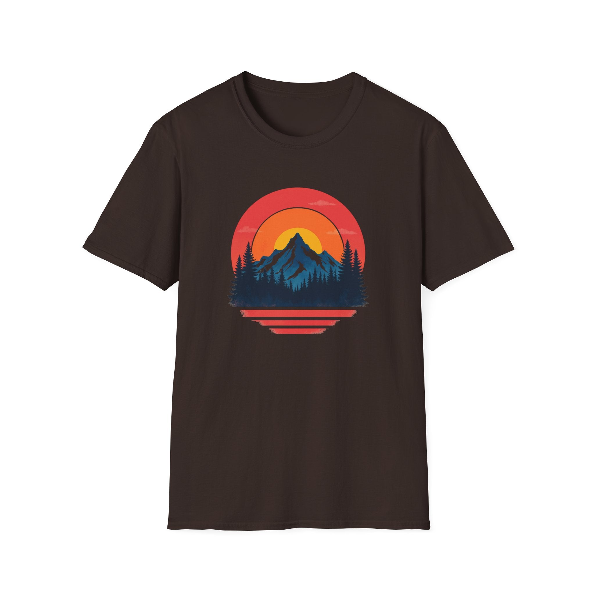 Retro Mountain Sunset Vibes | Vintage Outdoor Nature Tee
