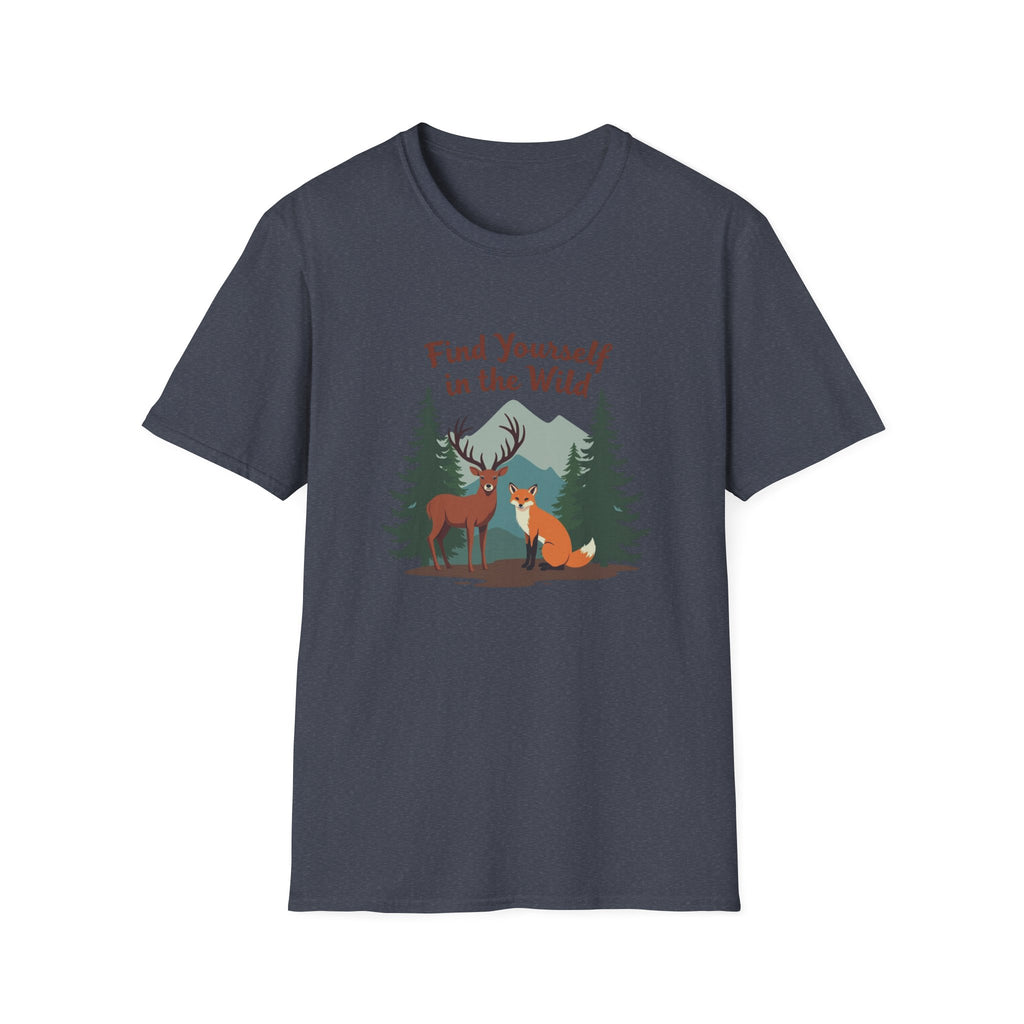 Find Yourself in the Wild | Deer and Fox Forest Adventure T-Shirt