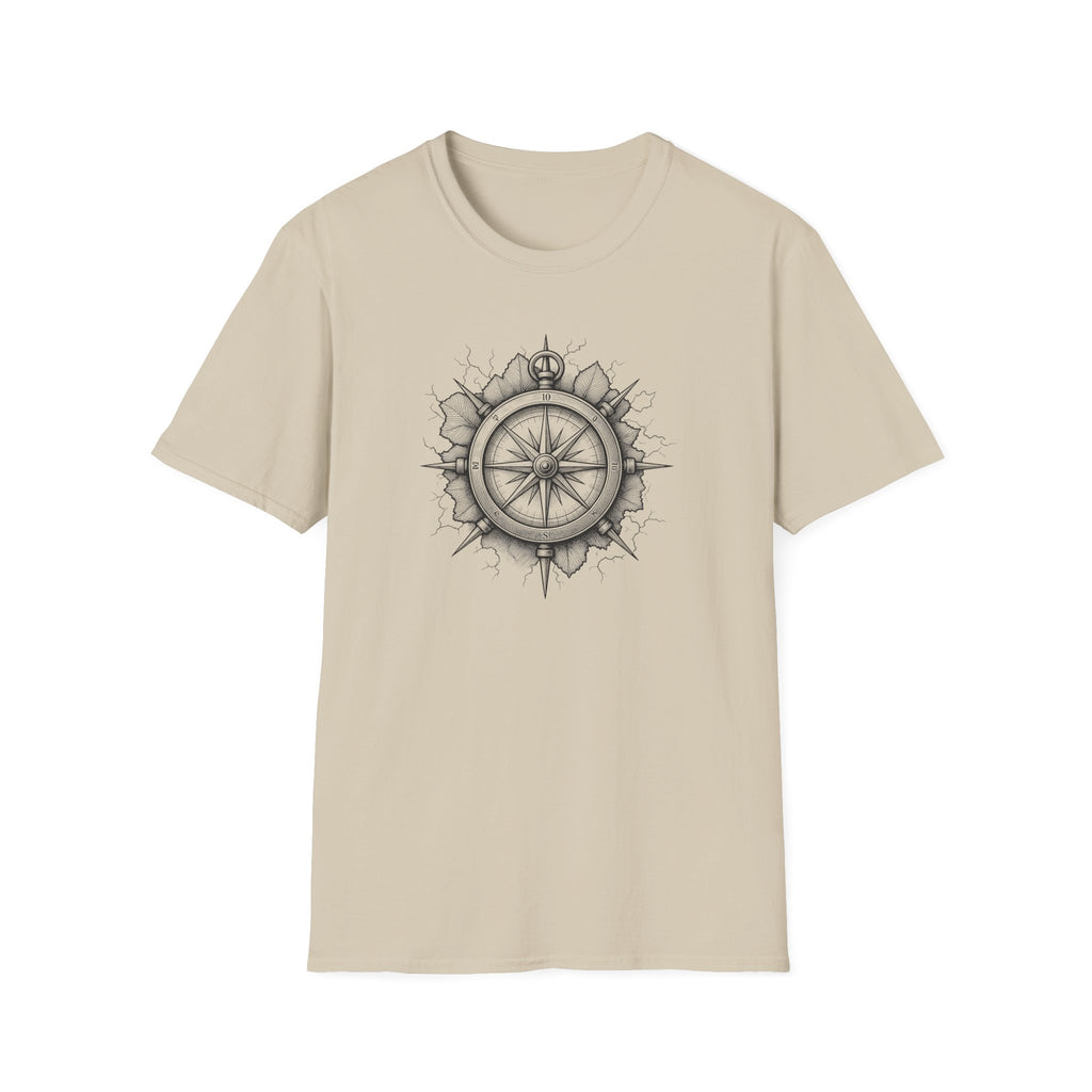 Compass Tattoo Style T-Shirt | Navigation Design