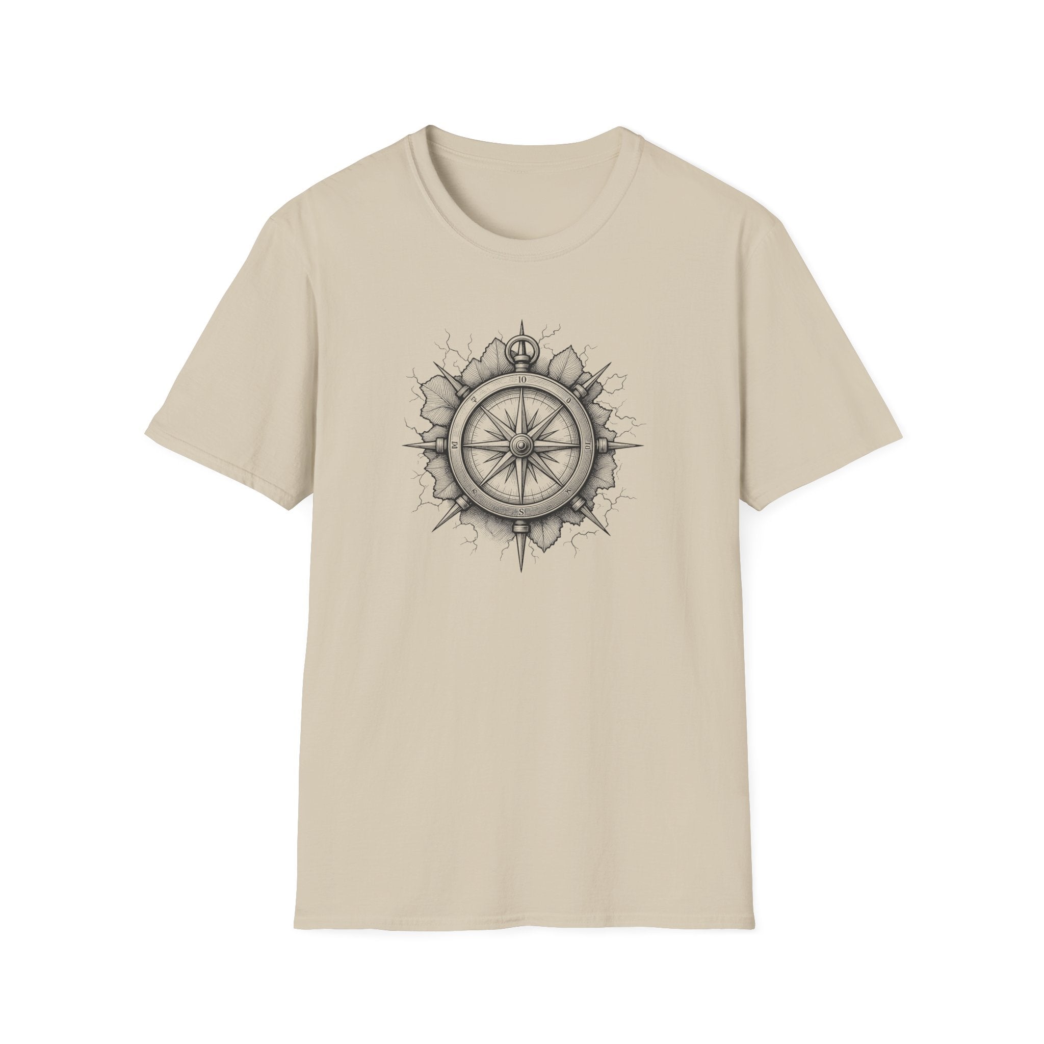 Compass Tattoo Style T-Shirt | Navigation Design