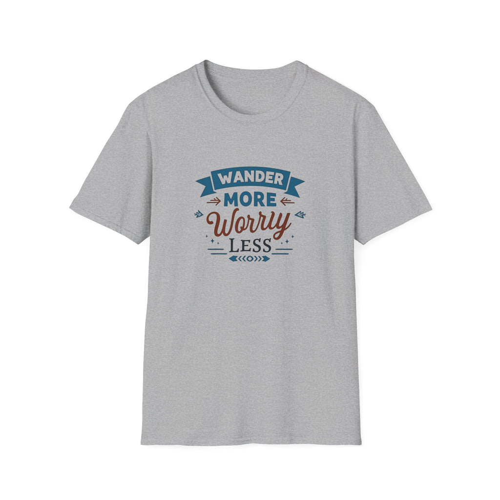 Wander More Worry Less T-Shirt | Travel Quote Tee