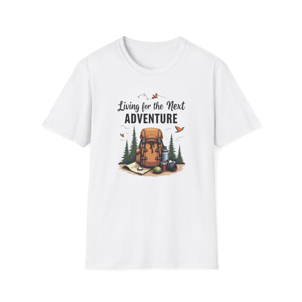 Living for the Next Adventure T-Shirt | Hiking Backpack Design