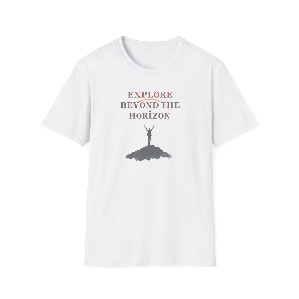 Explore Beyond the Horizon T-Shirt | Mountain Silhouette Typography