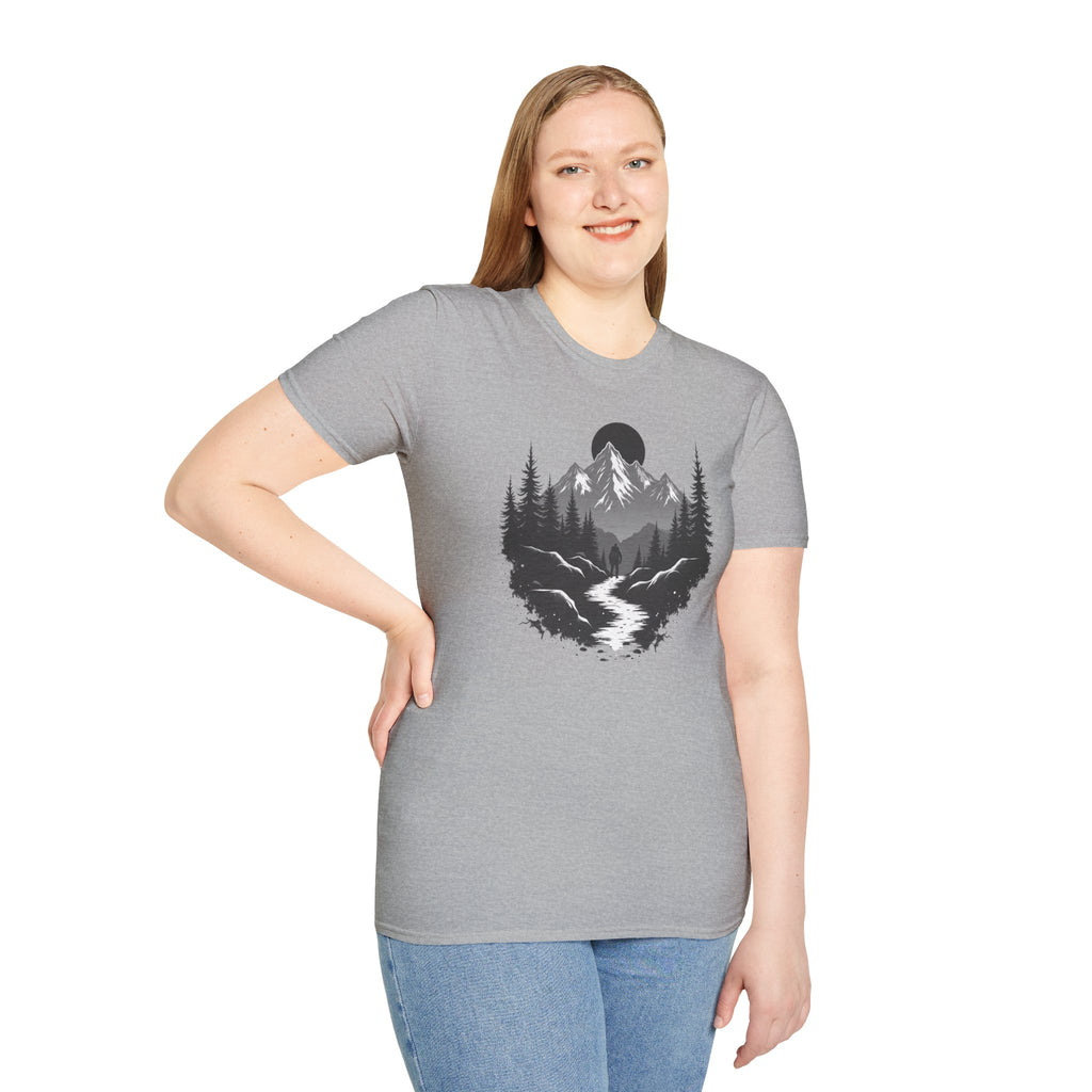 Mountain Landscape T-Shirt | Forest River Night Scene