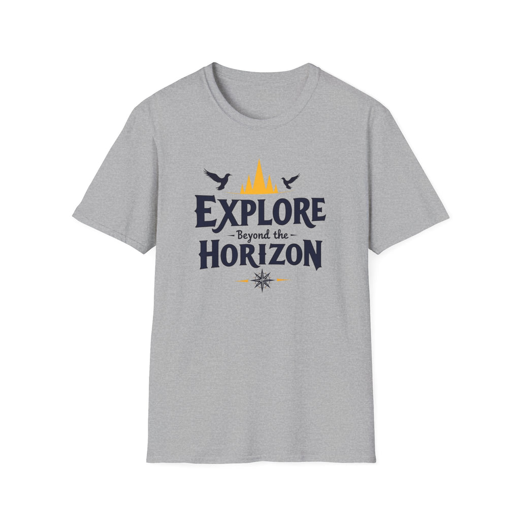 Explore Beyond the Horizon T-Shirt | Adventure Mountains Compass
