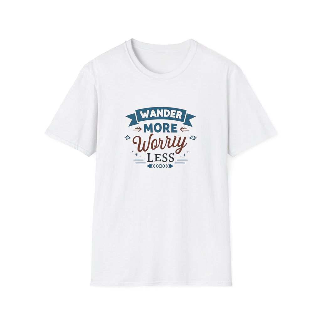 Wander More Worry Less T-Shirt | Travel Quote Tee