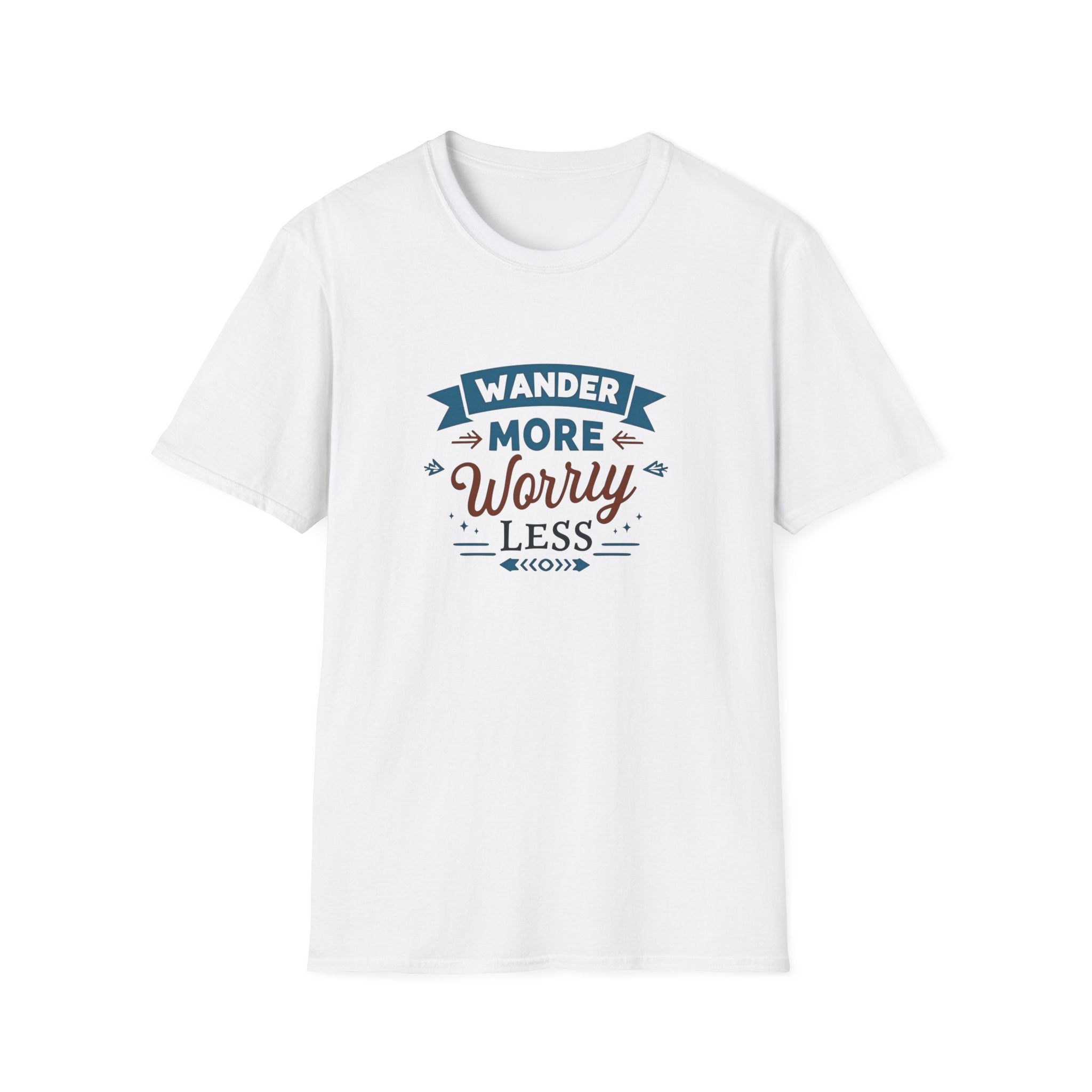 Wander More Worry Less T-Shirt | Travel Quote Tee