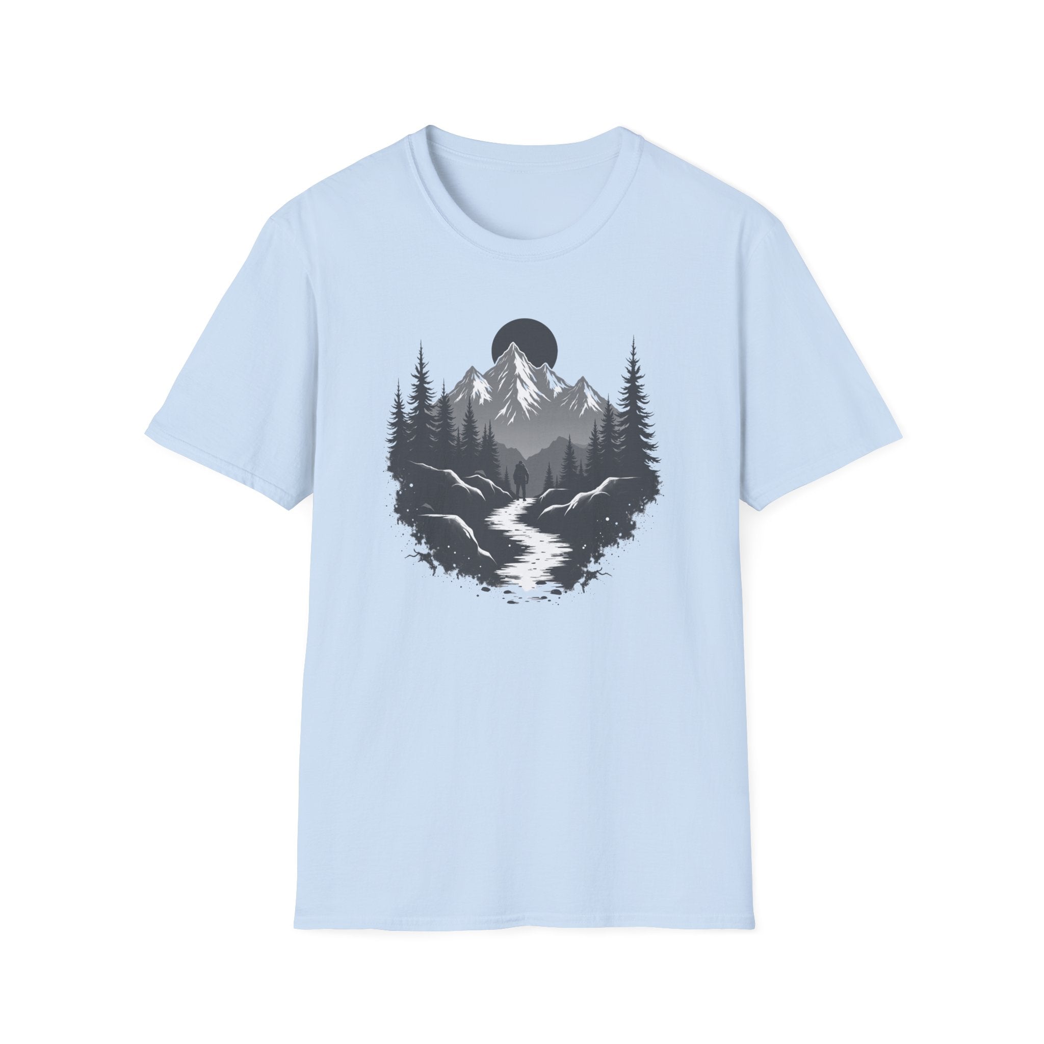 Mountain Landscape T-Shirt | Forest River Night Scene