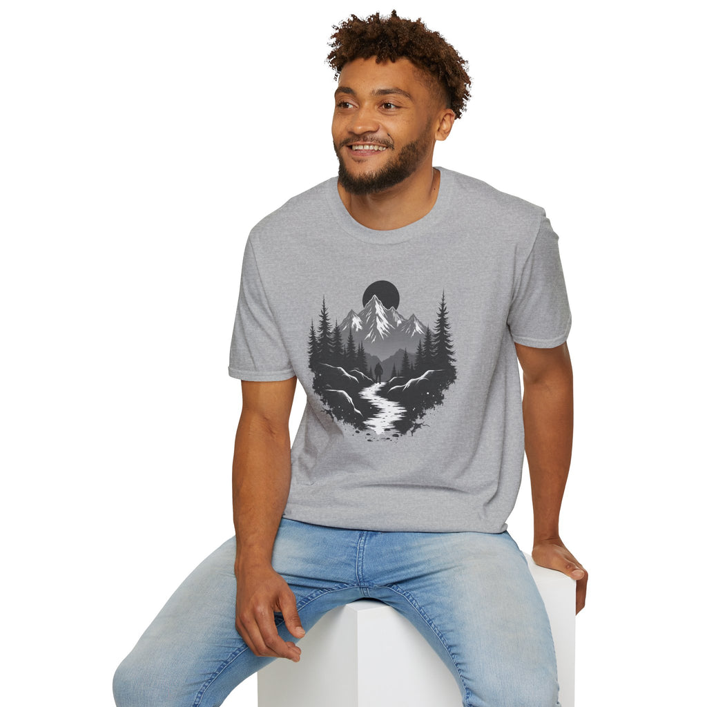 Mountain Landscape T-Shirt | Forest River Night Scene