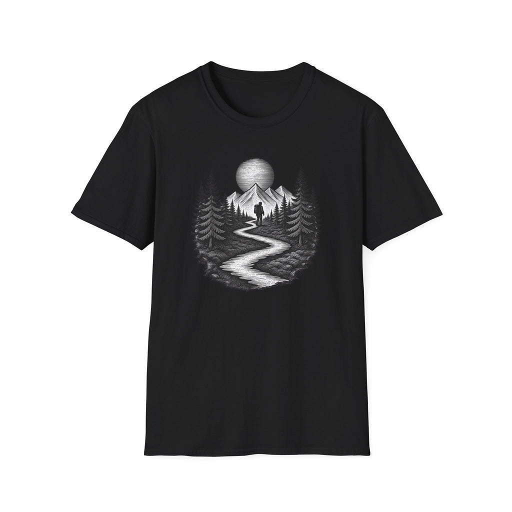 Mountain Path Forest Shirt Etched | Hiking Nature Graphic Tee