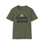 Explore Beyond the Horizon T-Shirt | Adventure Mountains Compass