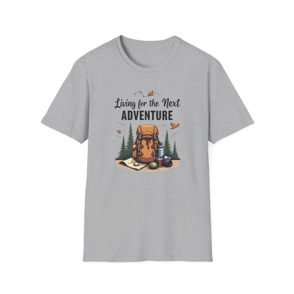Living for the Next Adventure T-Shirt | Hiking Backpack Design