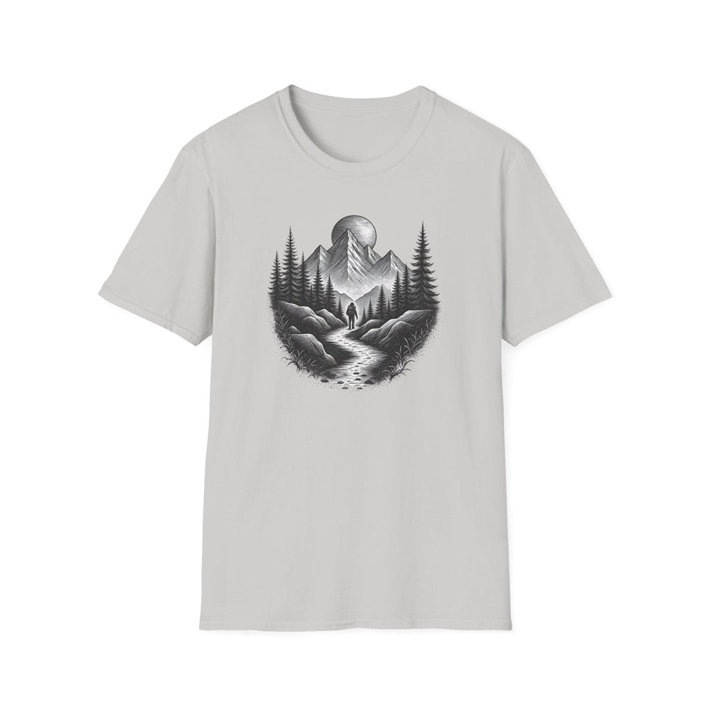 Mountain Moon Hiker T-Shirt | Forest Trail Graphic