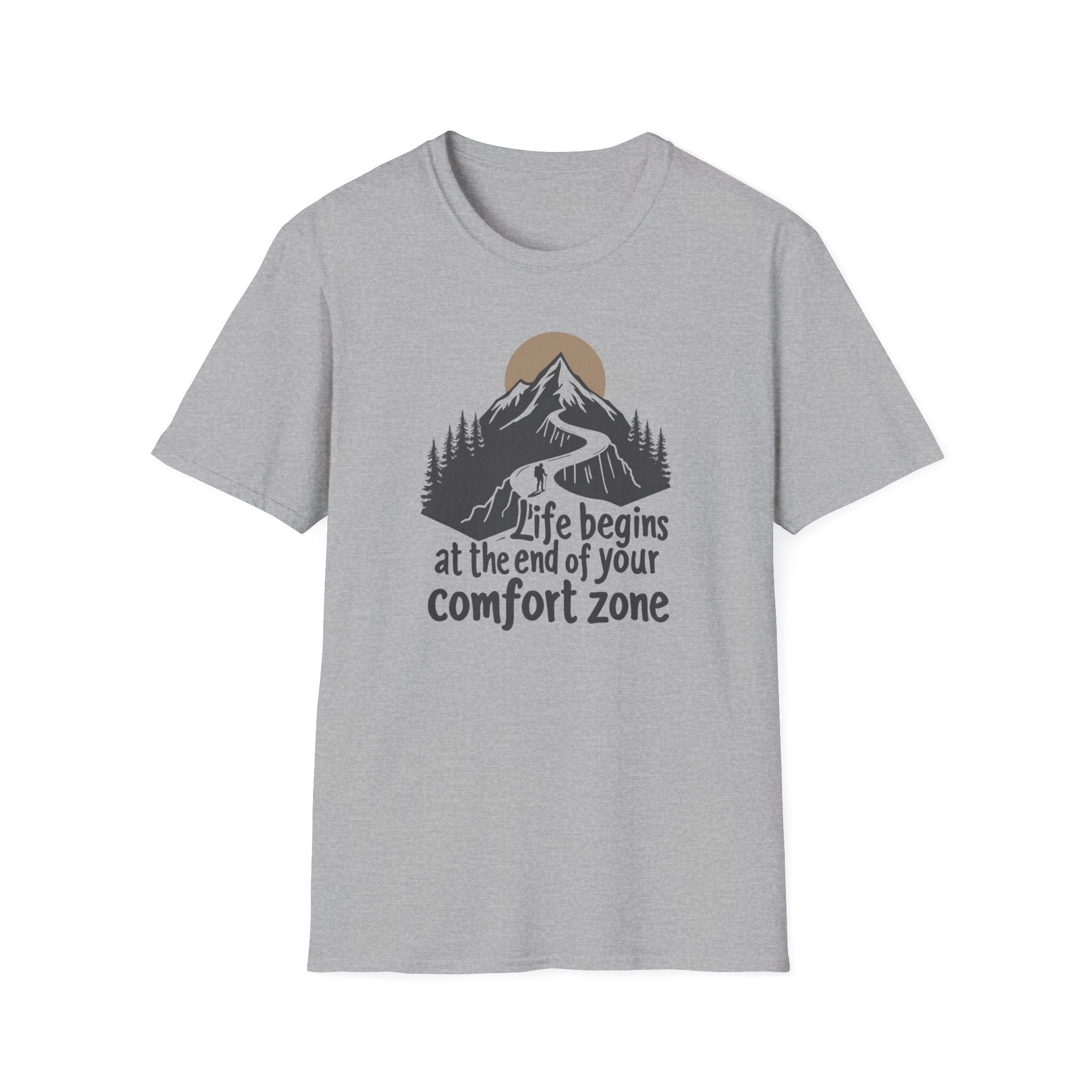 Life begins at the end of your comfort zone | Mountain adventure graphic T-Shirt