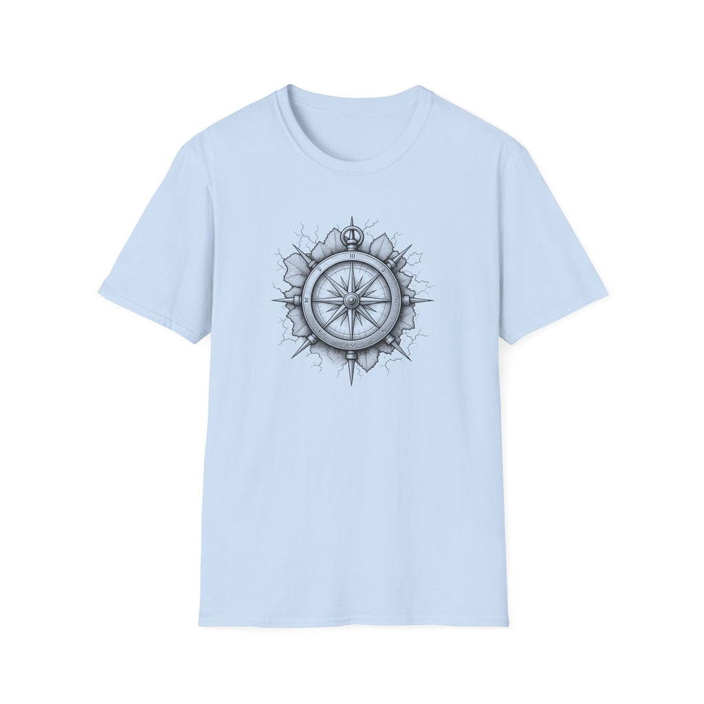 Compass Tattoo Style T-Shirt | Navigation Design
