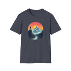Mountain Sunset Hiker T-Shirt | Retro Nature Landscape