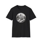 Mountain Landscape T-Shirt | Hand-Drawn River Pines