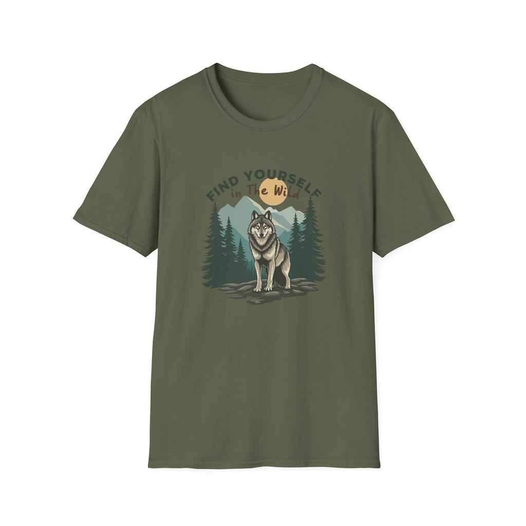 Find Yourself in the Wild | Lone Wolf Forest Adventure T-Shirt