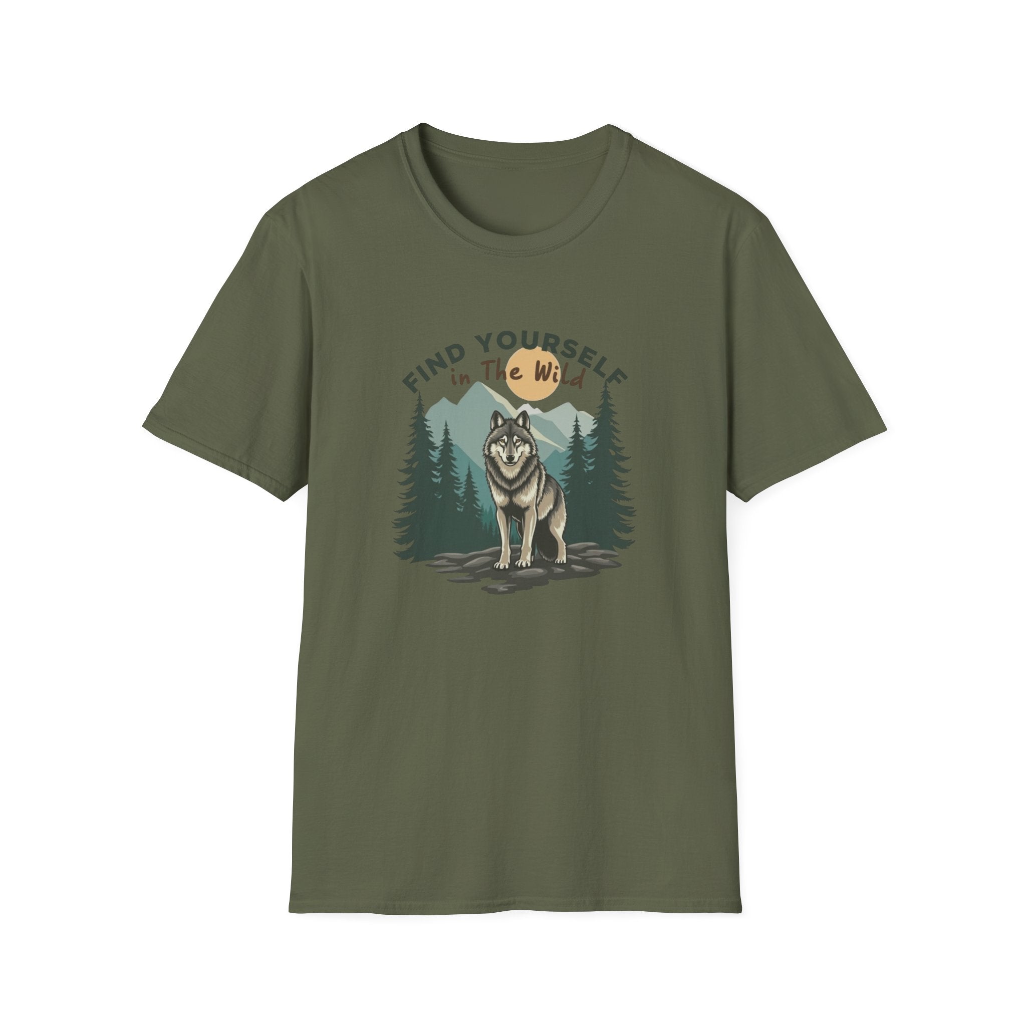 Find Yourself in the Wild | Lone Wolf Forest Adventure T-Shirt