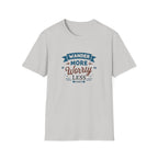 Wander More Worry Less T-Shirt | Travel Quote Tee