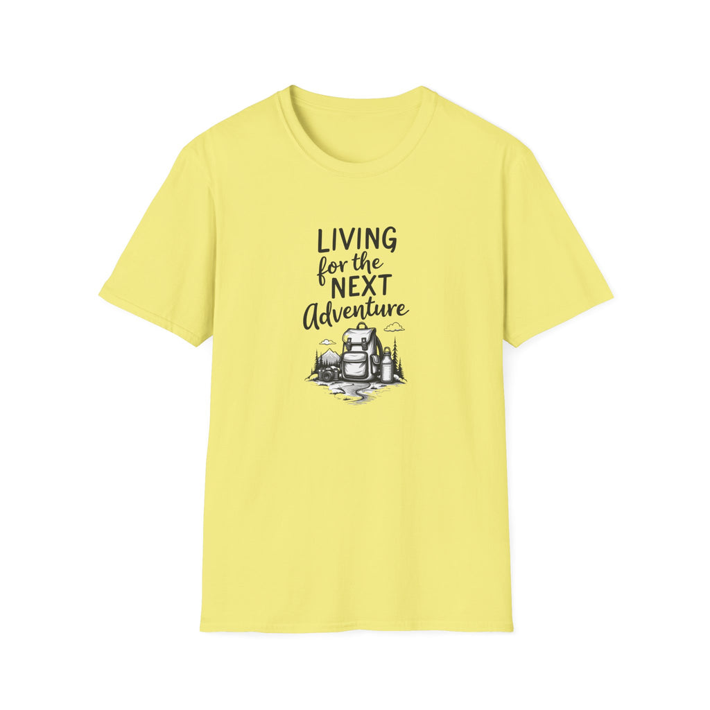 Living for the Next Adventure T-Shirt | Backpack Camping Illustration