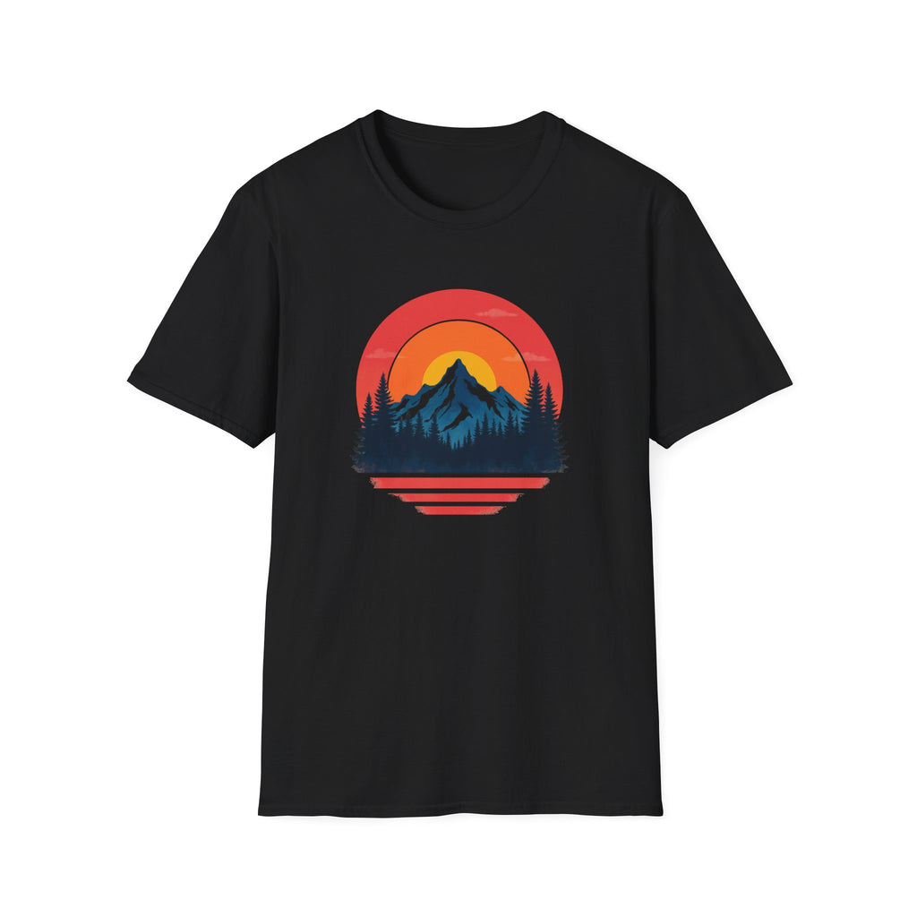 Retro Mountain Sunset Vibes | Vintage Outdoor Nature Tee