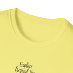 Explore Beyond the Horizon T-Shirt | Sunset Silhouette Adventure