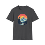 Mountain Sunset Hiker T-Shirt | Retro Nature Landscape
