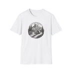 Mountain Landscape T-Shirt | Hand-Drawn River Pines